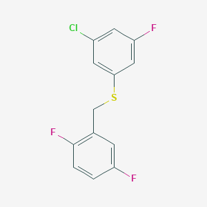 1,4-Difluoro-2-[(3-chloro-5-fluorophenyl)sulfanylmethyl]benzene - 