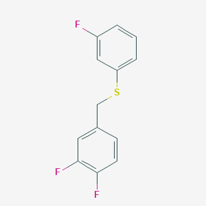 1,2-Difluoro-4-[(3-fluorophenyl)sulfanylmethyl]benzene - 