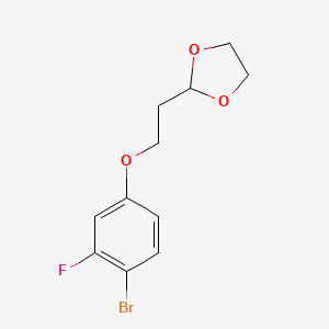 2-[2-(4-Bromo-3-fluoro-phenoxy)ethyl]-1,3-dioxolane - 1443349-73-2