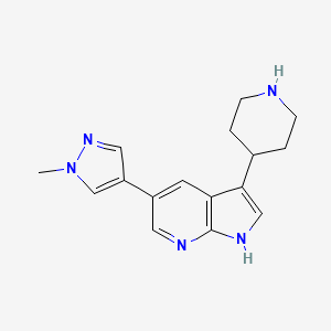 5-(1-methyl-1H-pyrazol-4-yl)-3-(piperidin-4-yl)-1H-pyrrolo[2,3-b]pyridine - 1206969-38-1