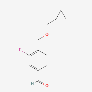 4-[(Cyclopropanemethoxy)methyl]-3-fluorobenzaldehyde - 