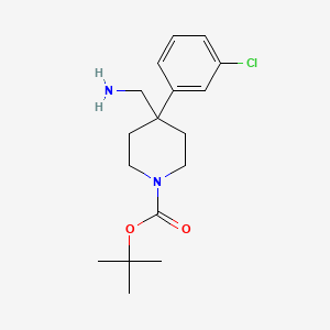 tert-Butyl 4-(aminomethyl)-4-(3-chlorophenyl)piperidine-1-carboxylate - 
