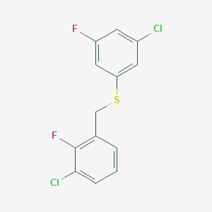1-Chloro-2-fluoro-3-[(3-chloro-5-fluorophenyl)sulfanylmethyl]benzene - 