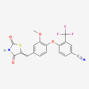 4-[4-(2,4-Dioxo-thiazolidin-5-ylidenemethyl)-2-methoxy-phenoxy]-3-trifluoromethyl-benzonitrile - 