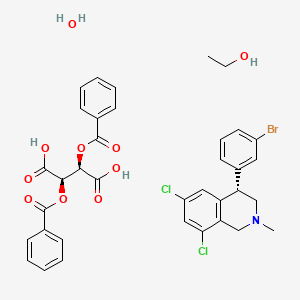 (2r,3r)-2,3-Bis(benzoyloxy)butanedioic acid (4s)-4-(3-bromophenyl)-6,8-dichloro-2-methyl-1,2,3,4-tetrahydroisoquinoline ethanol hydrate - 