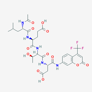 (4S)-4-[[(2S)-2-Acetamido-4-methylpentanoyl]amino]-5-[[(3R)-1-[[(2S)-3-carboxy-1-oxo-1-[[2-oxo-4-(trifluoromethyl)chromen-7-yl]amino]propan-2-yl]amino]-3-hydroxy-1-oxobutan-2-yl]amino]-5-oxopentanoic acid - 