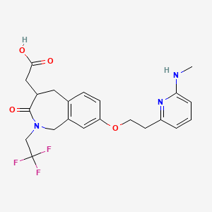 2-[8-[2-[6-(methylamino)pyridin-2-yl]ethoxy]-3-oxo-2-(2,2,2-trifluoroethyl)-4,5-dihydro-1H-2-benzazepin-4-yl]acetic acid - 