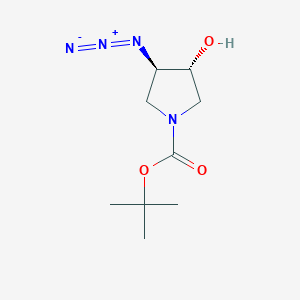 1-Pyrrolidinecarboxylic acid, 3-azido-4-hydroxy-, 1,1-dimethylethyl ester, (3R,4R)-rel- - 