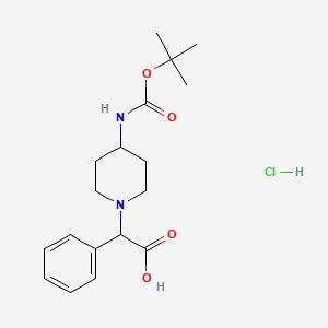 2-(4-((tert-Butoxycarbonyl)amino)piperidin-1-yl)-2-phenylacetic acid hydrochloride - 