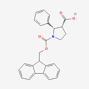 (2S,3R)-1-(((9H-fluoren-9-yl)methoxy)carbonyl)-2-phenylpyrrolidine-3-carboxylic acid - 