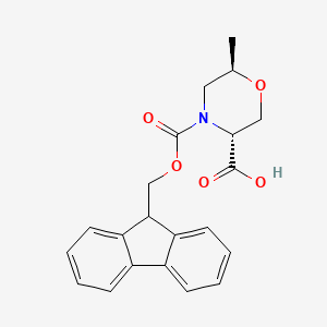 (3R,6R)-4-(((9H-fluoren-9-yl)methoxy)carbonyl)-6-methylmorpholine-3-carboxylic acid - 