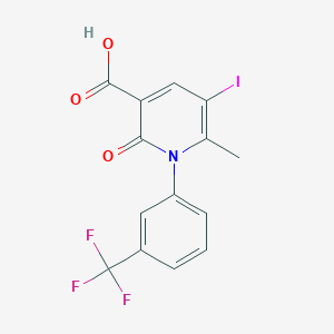 5-Iodo-6-methyl-2-oxo-1-[3-(trifluoromethyl)phenyl]-1,2-dihydropyridine-3-carboxylic acid - 
