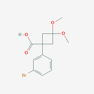 1-(3-Bromophenyl)-3,3-dimethoxycyclobutane-1-carboxylic acid - 