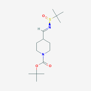 (S)-t-Butyl 4-(((tert-butylsulfinyl)imino)methyl)piperidine-1-carboxylate - 