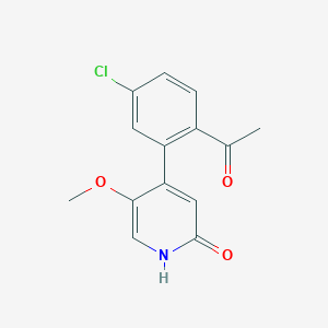 4-(2-Acetyl-5-chlorophenyl)-5-methoxypyridin-2(1H)-one - 
