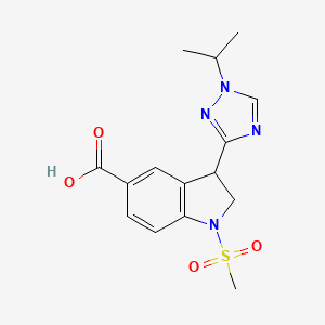 3-(1-Isopropyl-1H-1,2,4-triazol-3-yl)-1-(methylsulfonyl)indoline-5-carboxylic acid - 