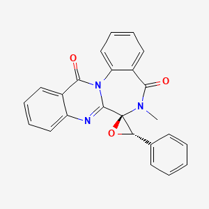 Spiro[oxirane-2,7'(13'H)-quinazolino[3,2-a][1,4]benzodiazepine]-5',13'(6'H)-dione, 6'-methyl-3-phenyl-, (2R,3S)-rel-(+)-(9CI) - 