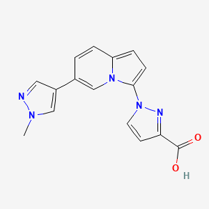 1-(6-(1-Methyl-1H-pyrazol-4-yl)indolizin-3-yl)-1H-pyrazole-3-carboxylic acid - 