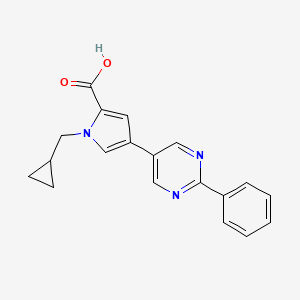 1-(Cyclopropylmethyl)-4-(2-phenylpyrimidin-5-yl)-1H-pyrrole-2-carboxylic acid - 