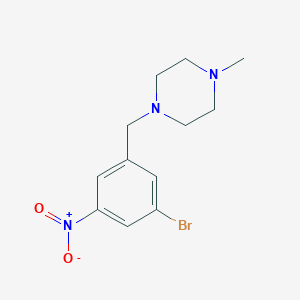 1-[(3-Bromo-5-nitrophenyl)methyl]-4-methylpiperazine - 
