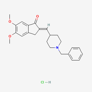 (2E)-2-[(1-benzylpiperidin-4-yl)methylidene]-5,6-dimethoxy-2,3-dihydro-1H-inden-1-one hydrochloride - 