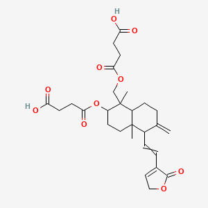 4-[(1-{[(3-carboxypropanoyl)oxy]methyl}-1,4a-dimethyl-6-methylidene-5-[(1E)-2-(2-oxo-5H-furan-3-yl)ethenyl]-hexahydro-2H-naphthalen-2-yl)oxy]-4-oxobutanoic acid - 