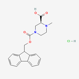 (2S)-4-(9H-fluoren-9-ylmethoxycarbonyl)-1-methylpiperazine-2-carboxylic acid;hydrochloride - 