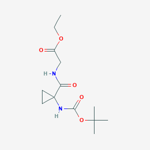[(1-tert-Butoxycarbonylamino-cyclopropanecarbonyl)-amino]-acetic acid ethyl ester - 