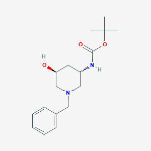 (3S,5S)-(1-Benzyl-5-hydroxy-piperidin-3-yl)-carbamic acid tert-butyl ester - 