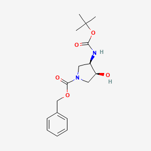 benzyl (3R,4S)-3-[(tert-butoxycarbonyl)amino]-4-hydroxypyrrolidine-1-carboxylate - 