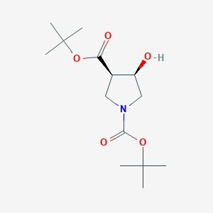 (3R,4R)-tert-Butyl3-((tert-butoxycarbonyl)amino)-4-hydroxypyrrolidine-1-carboxylate - 
