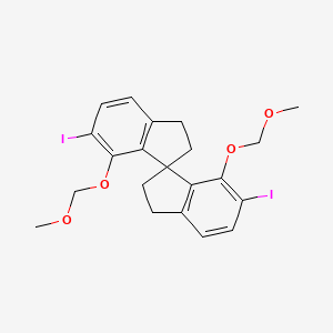 (R)-6,6'-Diiodo-7,7'-bis(methoxymethoxy)-2,2',3,3'-tetrahydro-1,1'-spirobi[indene] - 