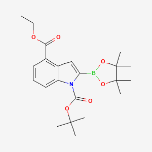 1-(tert-Butyl) 4-ethyl 2-(4,4,5,5-tetramethyl-1,3,2-dioxaborolan-2-yl)-1H-indole-1,4-dicarboxylate - 