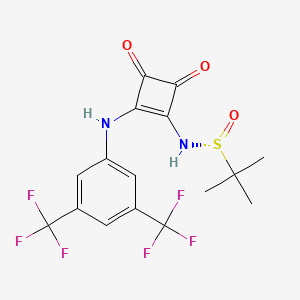 (R)-N-(2-((3,5-bis(Trifluoromethyl)phenyl)amino)-3,4-dioxocyclobut-1-en-1-yl)-2-methylpropane-2-sulfinamide - 