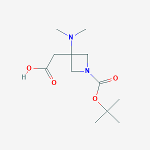 2-{1-[(Tert-butoxy)carbonyl]-3-(dimethylamino)azetidin-3-yl}acetic acid - 