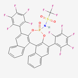 1,1,1-trifluoro-N-[13-oxo-10,16-bis(2,3,4,5,6-pentafluorophenyl)-12,14-dioxa-13λ5-phosphapentacyclo[13.8.0.02,11.03,8.018,23]tricosa-1(15),2(11),3,5,7,9,16,18,20,22-decaen-13-yl]methanesulfonamide - 