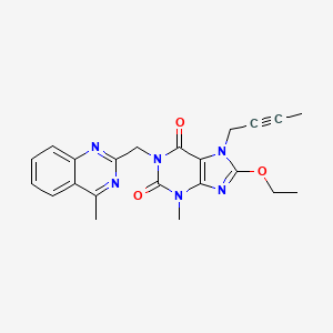 7-(But-2-yn-1-yl)-8-ethoxy-3-methyl-1-((4-methylquinazolin-2-yl)methyl)-1H-purine-2,6(3H,7H)-dione (Linagliptin Impurity) - 