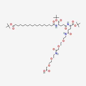 (22S,27S)-22,27-Bis(tert-butoxycarbonyl)-48,48-dimethyl-10,19,24,29,46-pentaoxo-3,6,12,15,47-pentaoxa-9,18,23,28-tetraazanonatetracontanoic acid - 