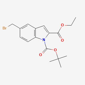 1H-Indole-1,2-dicarboxylic acid, 5-(bromomethyl)-, 1-(1,1-dimethylethyl) 2-ethyl ester - 1233086-45-7