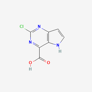 2-chloro-5H-pyrrolo[3,2-d]pyrimidine-4-carboxylic acid - 