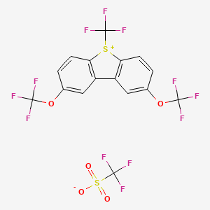 2,8-Bis(trifluoromethoxy)-5-(trifluoromethyl)-5H-dibenzo[b,d]thiophen-5-ium trifluoromethanesulfonate - 