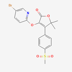 3-((5-Bromopyridin-2-yl)oxy)-5,5-dimethyl-4-(4-(methylsulfonyl)phenyl)furan-2(5H)-one - 189954-65-2