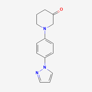 1-(4-pyrazol-1-ylphenyl)piperidin-3-one - 