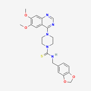 N-(1,3-benzodioxol-5-ylmethyl)-4-(6,7-dimethoxyquinazolin-4-yl)piperazine-1-carbothioamide - 