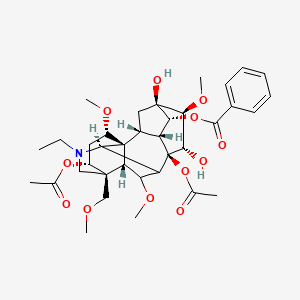 [(1S,2R,3R,4R,5R,6S,7S,8R,10R,13R,14R,16S,17S,18R)-8,14-diacetyloxy-11-ethyl-5,7-dihydroxy-6,16,18-trimethoxy-13-(methoxymethyl)-11-azahexacyclo[7.7.2.12,5.01,10.03,8.013,17]nonadecan-4-yl] benzoate - 