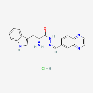 (2R)-2-amino-3-(1H-indol-3-yl)-N-[(Z)-quinoxalin-6-ylmethylideneamino]propanamide;hydrochloride - 