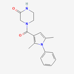 4-(2,5-Dimethyl-1-phenylpyrrole-3-carbonyl)piperazin-2-one - 