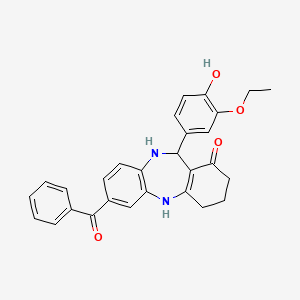 2-Benzoyl-6-(3-ethoxy-4-hydroxyphenyl)-5,6,8,9,10,11-hexahydrobenzo[b][1,4]benzodiazepin-7-one - 