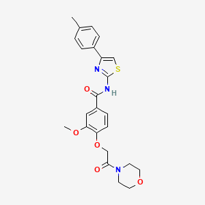 3-methoxy-N-[4-(4-methylphenyl)-1,3-thiazol-2-yl]-4-(2-morpholin-4-yl-2-oxoethoxy)benzamide - 