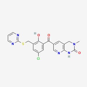 6-[5-Chloro-2-hydroxy-3-(pyrimidin-2-ylsulfanylmethyl)benzoyl]-3-methyl-1,4-dihydropyrido[2,3-d]pyrimidin-2-one - 
